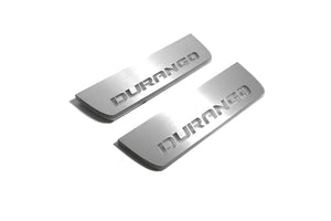 Illuminated LED Door Sill Tread Plates Dodge Durango III 2011+ With Durango Logo Dodge Led Door Sills opdesign
