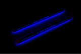 Toyota LC 200 2007+ stainless steel LED door sill plates with Land Cruiser logo
