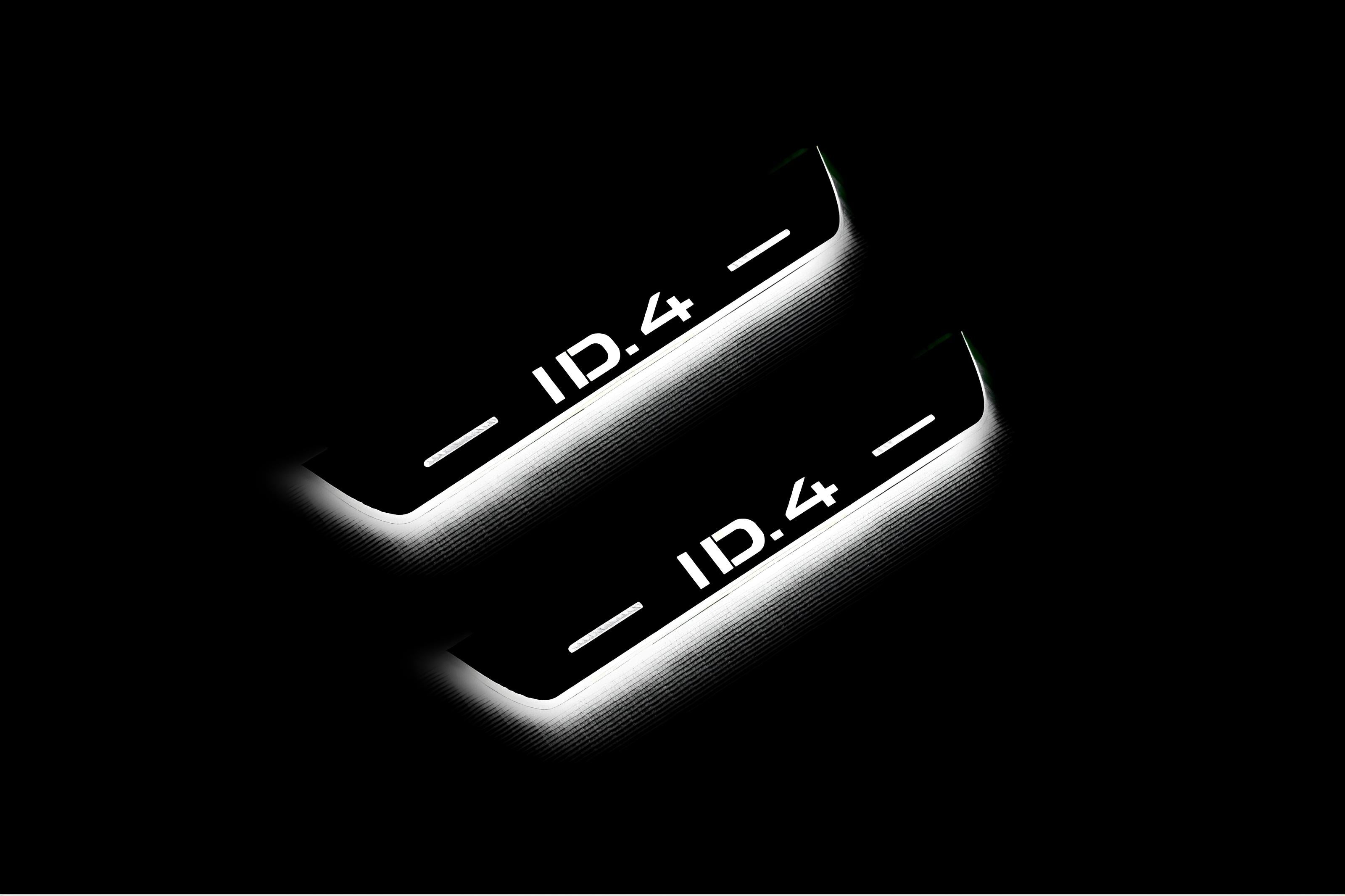 Illuminated LED Door Sill Tread Plates Volkswagen ID.4 2020+ With ID.4 Logo Volkswagen Led Door Sills opdesign