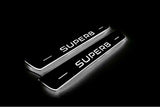 Skoda SuperB III 2015+ stainless steel illuminated entry guards with SuperB logo