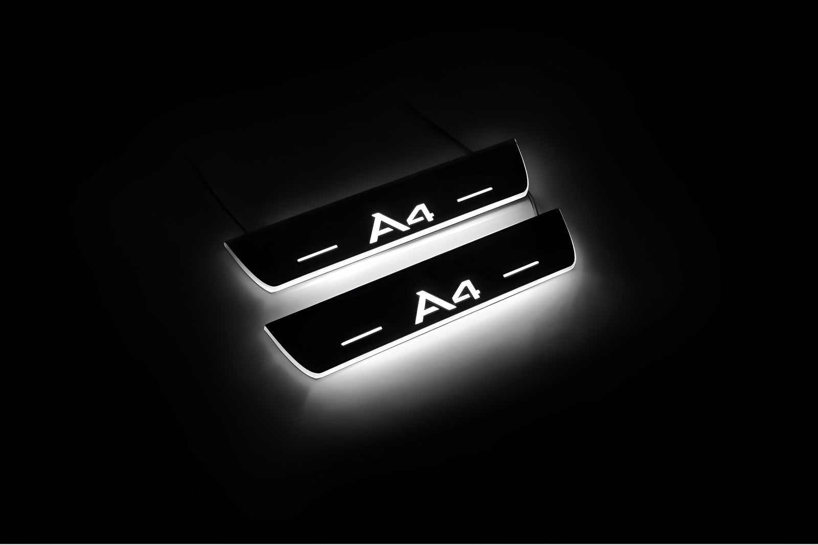 stainless steel LED door sill plates with Audi A4 B8 2007+ with A4 logo
