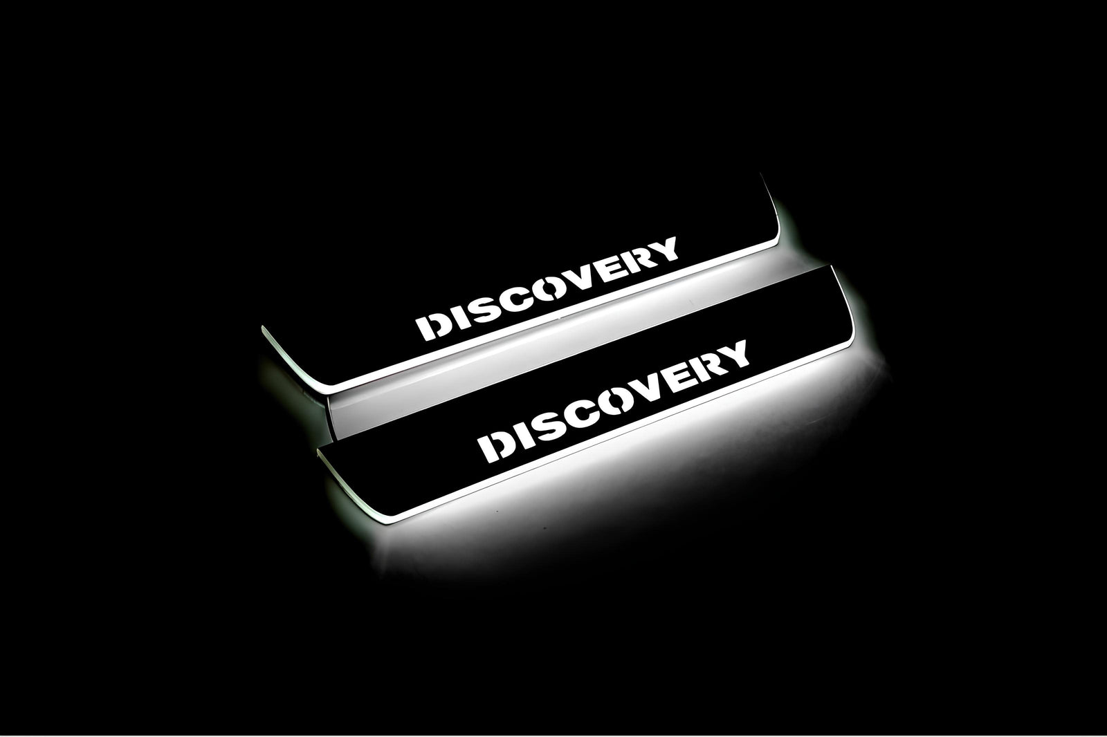 LED door sill plates Land Rover Discovery III 2004+ stainless steel with Discovery logo