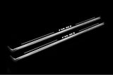 stainless steel illuminated door sill protectors for RAM 1500 V 2019+ with RHO logo