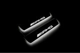 Mercedes E W211 W211 2002+ stainless steel LED door sill plates with AMG logo