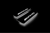 stainless steel LED door sill plates with Mercedes E W213 2016+ with AMG logo