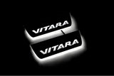 Suzuki Vitara 2015+ illuminated entry guards in stainless steel with Vitara logo