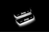 Jeep Cherokee KL 2014+ door sill plates in stainless steel with Jeep logo