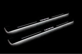 LED door sill plates Hyundai Genesis Coupe 2008+ stainless steel with Genesis logo