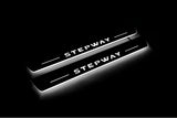 Dacia Sandero Stepway II 2013+ stainless steel LED door sill plates with Stepway logo