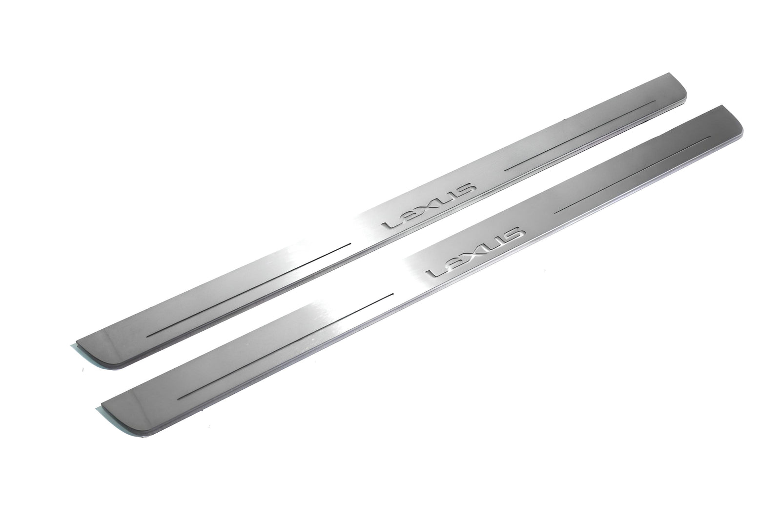 stainless steel LED door sill plates with Lexus GX I 2002+ with Lexus logo