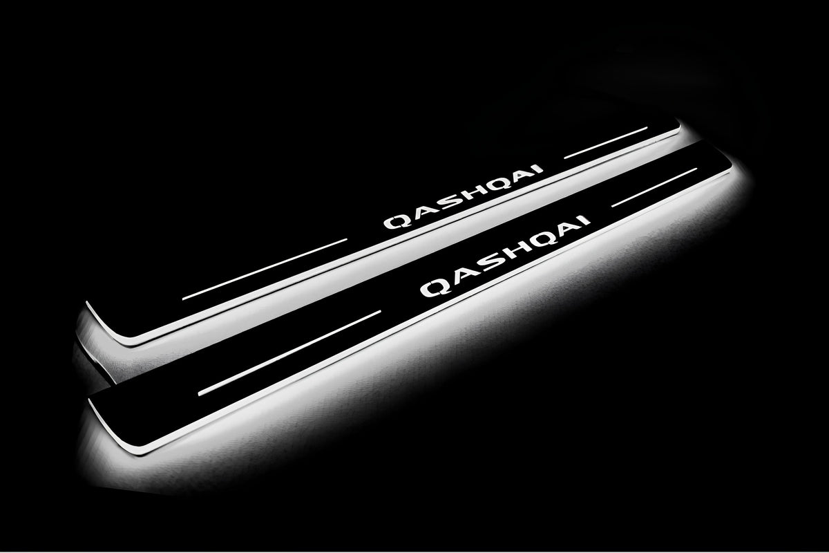 Nissan Qashqai III J12 2021+ LED door sill plates with Qashqai logo
