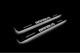 Mercedes C W205 2014+ door sill plates in stainless steel with Brabus logo