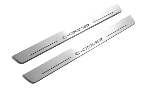 Citroën C-Crosser 2007–2012 — Stainless Steel LED Door Sills — C-Crosser Logo