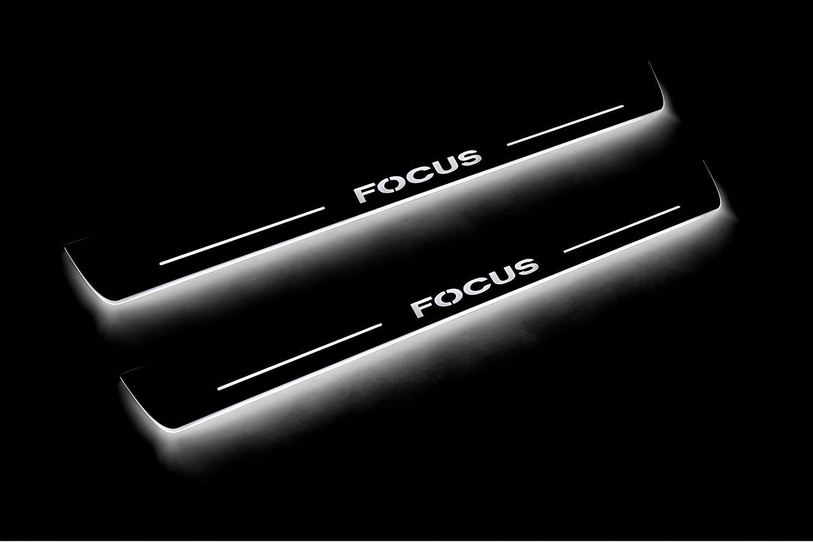 LED door sill plates for Ford Focus II 2004+ with Focus logo