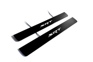 Dodge Durango III 2011+ Illuminated Matte Sill Plates with logo SRT Dodge Led Door Sills PRO opdesign