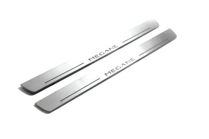 Illuminated LED Door Sill Tread Plates Renault Megane III 2009-2015 With Megane Logo Renault Led Door Sills opdesign