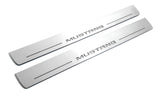 Ford Mustang VI S550 2015+ stainless steel LED door sill plates with Mustang logo