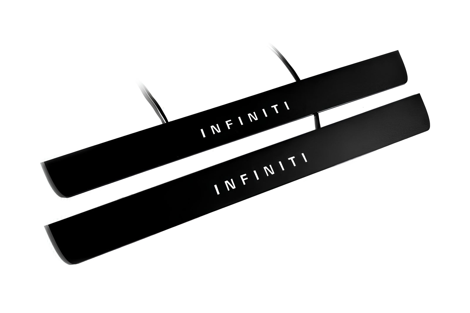 illuminated door sill protectors Infiniti QX70 (FX) 2008+ in stainless steel with Infiniti logo