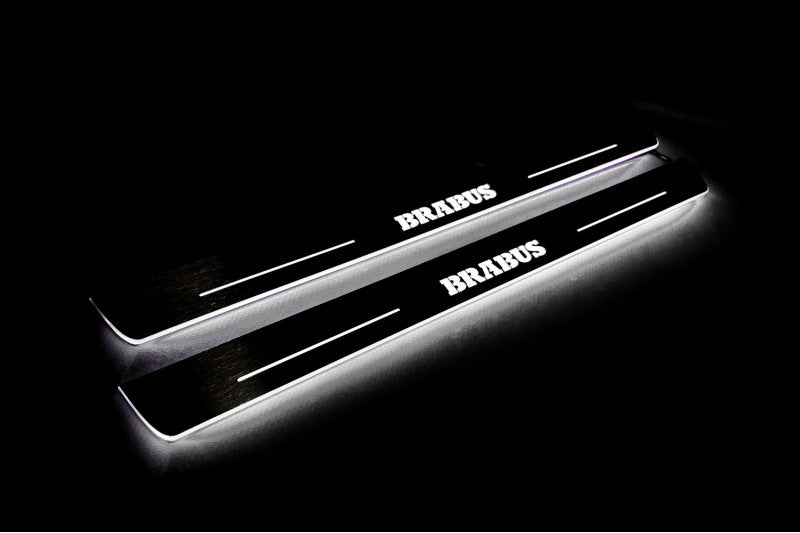 stainless steel door sill plates for Mercedes CLS II (C218) 2010+ with Brabus logo