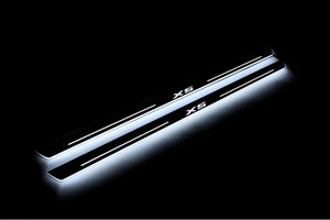 Illuminated LED Door Sill Tread Plates BMW X5 E53 1999-2006 With X5 Logo BMW Led Door Sills decoinfabric