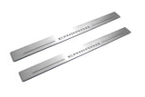 LED door sill plates Chevrolet Camaro VI 2016+ in stainless steel with Camaro logo