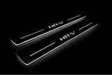 Honda HR-V III 2021+ illuminated entry guards in stainless steel with HR-V logo