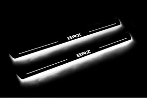 Illuminated LED Door Sill Tread Plates Subaru BRZ 2011+ With BRZ Logo Subaru Led Door Sills opdesign