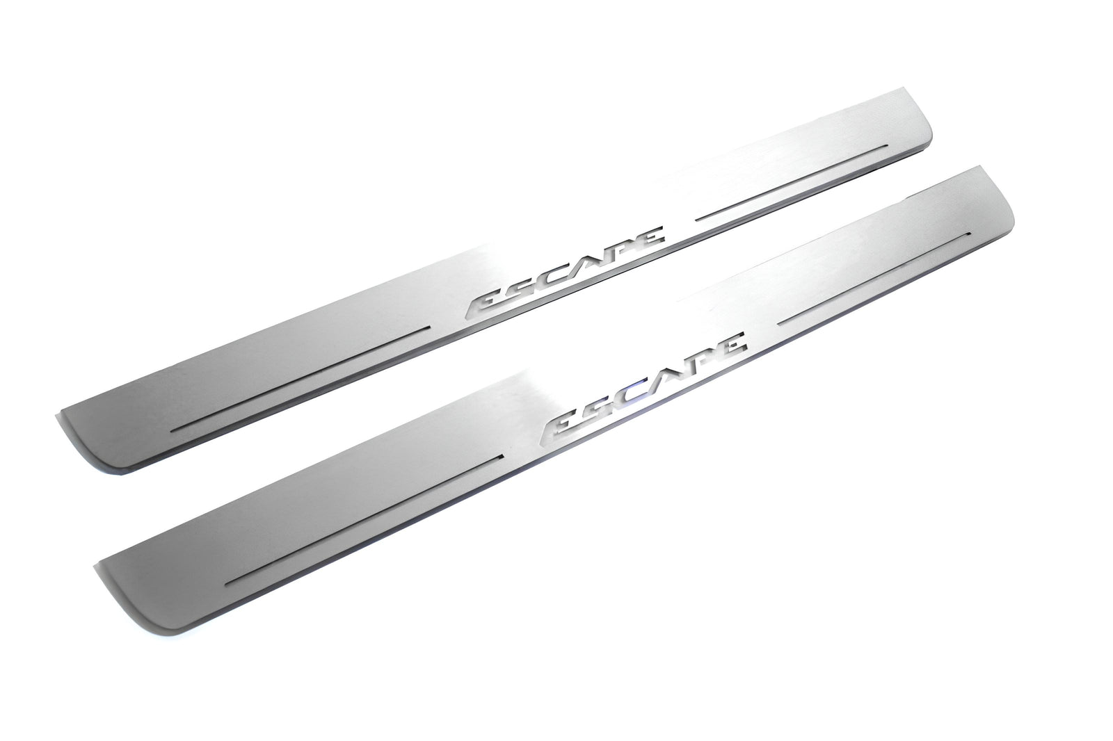 LED door sill plates Ford Escape III 2013+ in stainless steel with Escape logo