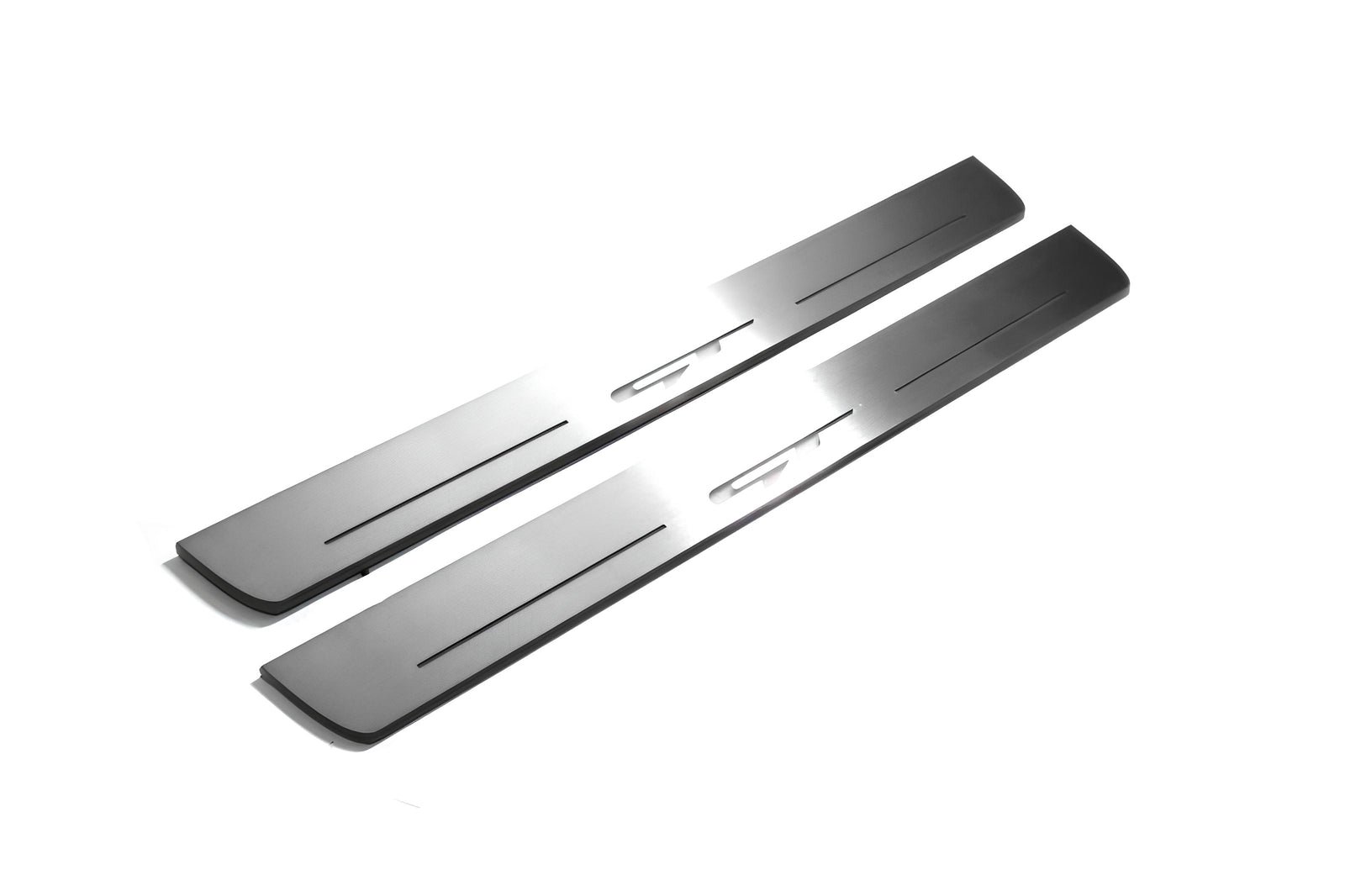 KIA Optima IV 2015+ illuminated entry guards in stainless steel with GT logo