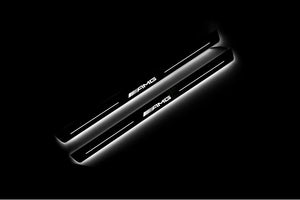 Mercedes E W213 Coupe 2016-2024 LED Door Sills Illuminated Scuff AMG Logo Stainless Steel Entry Guards Door Sills opdesign