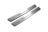 LED door sill plates for Jeep Grand Cherokee IV WK2 2010+ stainless steel with TrackHawk Supercharged logo