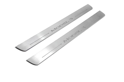 Tesla Model 3 2017+ Stainless Steel LED Door Sills – Model 3 Logo