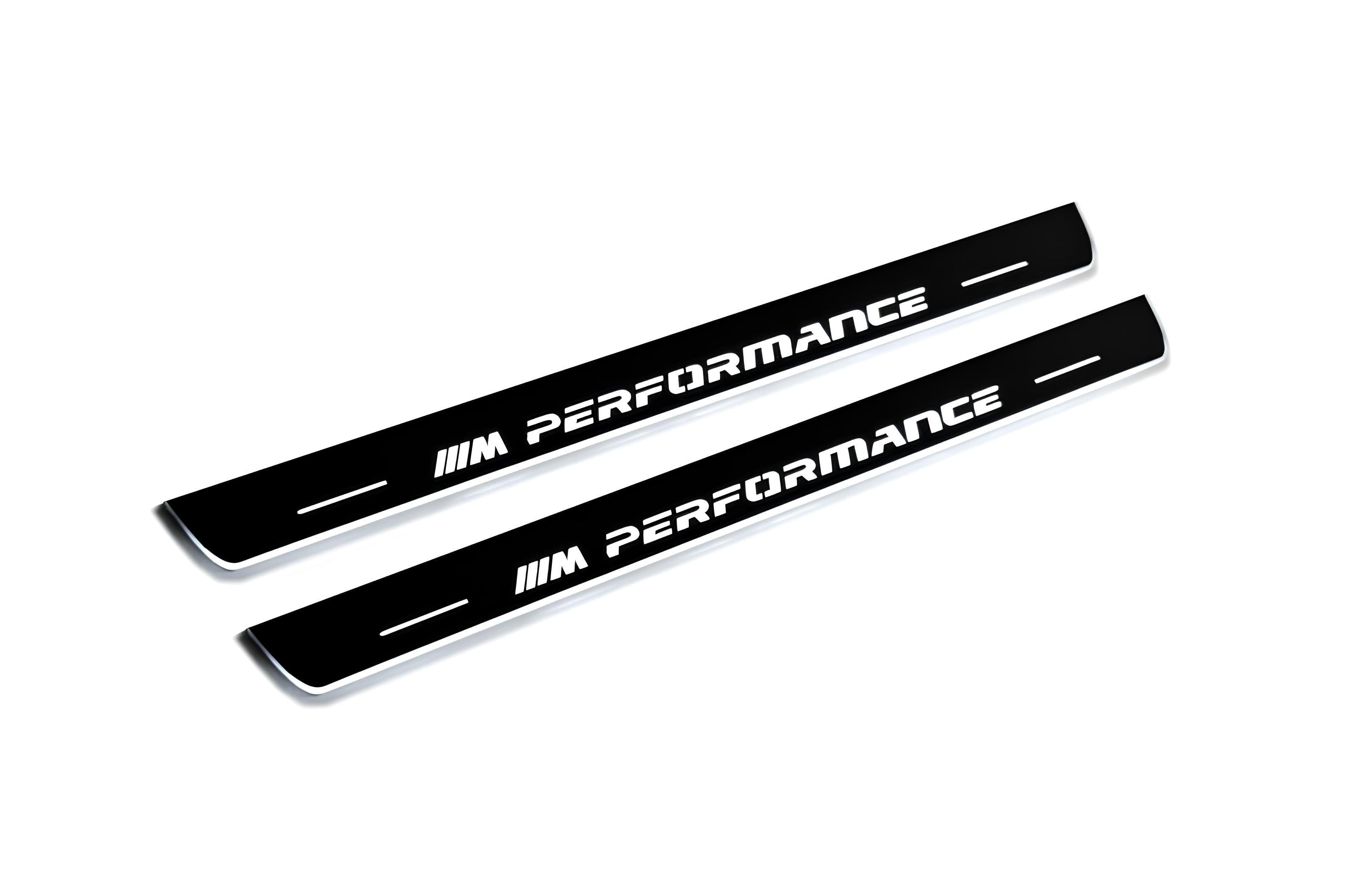 Illuminated LED Door Sill Tread Plates BMW X6 F16 2015-2019 With M Perfomance Logo BMW Led Door Sills opdesign