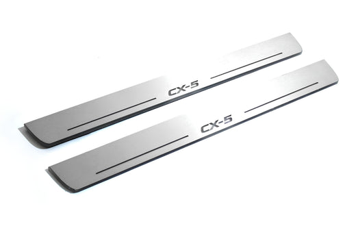 Mazda CX-5 KF 2016–Present — Stainless Steel LED Door Sills — CX-5 Logo