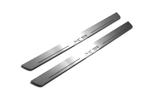 BMW X6 F16 2014–2019 — Stainless Steel LED Door Sills — X6 Logo