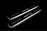 Dodge Durango III 2011+ stainless steel LED door sill plates with SRT Hellcat logo