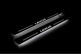 stainless steel LED door sill plates with Lexus NX I 2014+ with Lexus logo