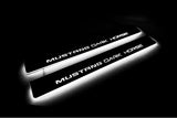 Ford Mustang VII S650 2023+ stainless steel illuminated entry guards with Mustang Dark Horse logo