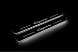 Porsche Cayenne Coupe 2019+ illuminated entry guards in stainless steel with Cayenne logo