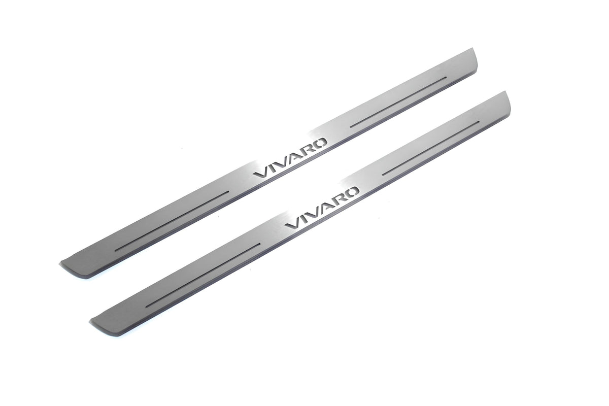 stainless steel door sill plates for Opel Vivaro I X83 2001+ with Vivaro logo