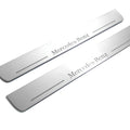 Illuminated LED Door Sill Tread Plates Mercedes GL X164 2006-2012 With Mercedes-Benz Logo Mercedes Led Door Sills opdesign