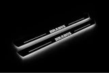 LED door sill plates Mercedes V-Class W447 2014+ in stainless steel with BRABUS logo
