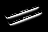 LED door sill plates for Skoda Octavia III (A7) 2013+ stainless steel with Octavia logo