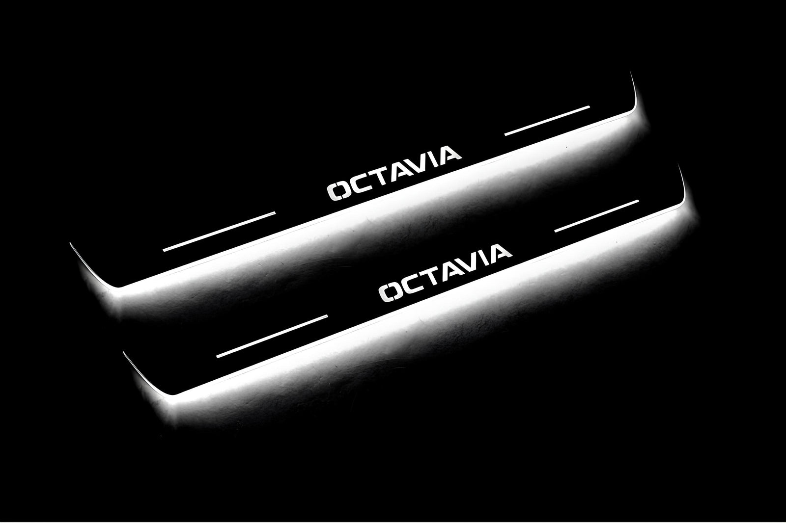 LED door sill plates for Skoda Octavia III (A7) 2013+ stainless steel with Octavia logo