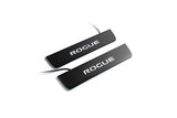 Nissan Rogue II T32 2014+ entry guards in stainless steel with Rogue logo