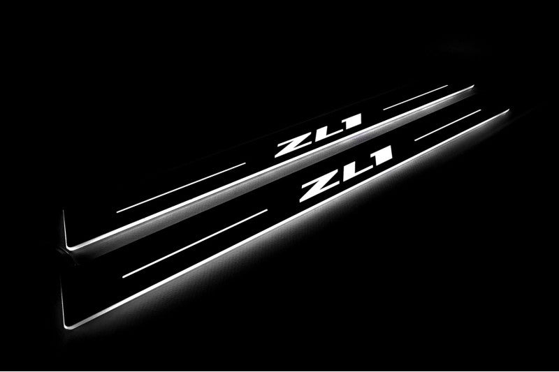 Chevrolet Camaro VI Stainless Steel LED Door Sills – ZL1 Logo
