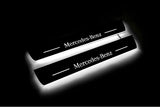stainless steel LED door sill plates with Mercedes E W213 2016+ with Mercedes-Benz logo