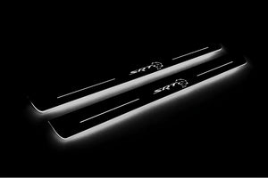 Illuminated LED Door Sill Tread Plates Chrysler 300C II 2011-2023 With SRT HELLCAT Logo Chrysler Led Door Sills decoinfabric