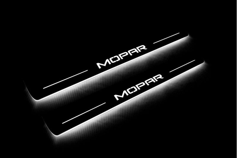 Dodge Durango III 2011+ LED door sill plates with MOPAR logo