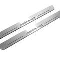Illuminated LED Door Sill Tread Plates Mercedes E W211 2002-2009 With AMG Logo Mercedes Led Door Sills opdesign